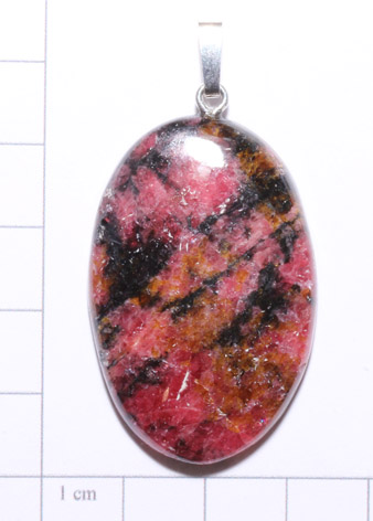 Rhodonit-Anhänger, Cabochon 