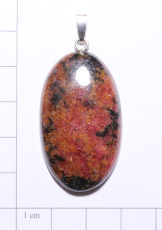 Rhodonit-Anhänger, Cabochon 