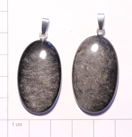 Silberobsidian-Anhänger, Cabochon