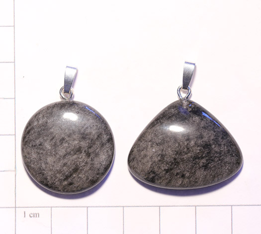 Silberobsidian-Anhänger, Cabochon