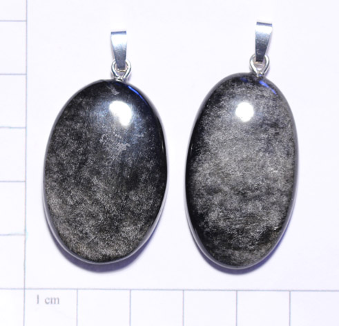 Silberobsidian-Anhänger, Cabochon
