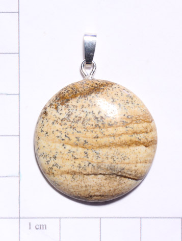 Landschaftsjaspis-Anhänger, Cabochon