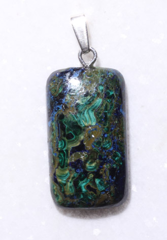 Azurit-Malachit-Anhänger, Cabochon