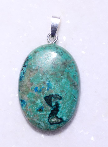 Chrysokoll-Anhänger, Cabochon 