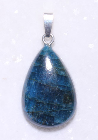 Apatit-Anhänger, blau, Cabochon 