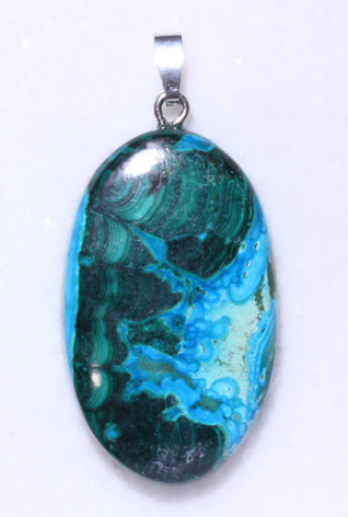 Chrysokoll-Malachit-Anhänger, Cabochon 