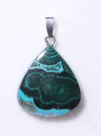 Chrysokoll-Malachit-Anhänger, Cabochon 