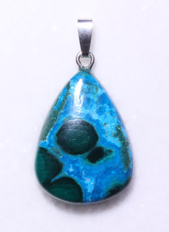 Chrysokoll-Malachit-Anhänger, Cabochon 