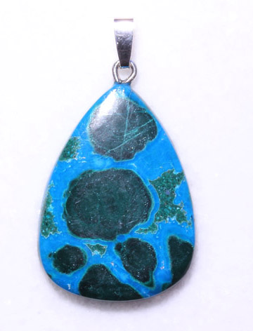 Chrysokoll-Malachit-Anhänger, Cabochon 