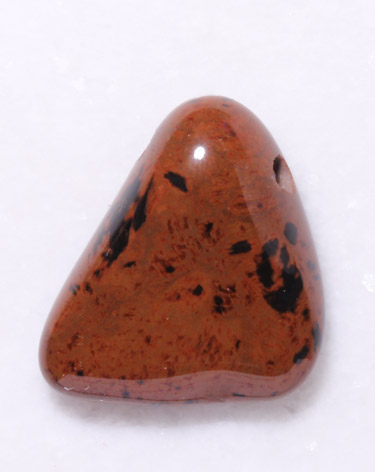 Mahagoni-Obsidian-Trommelstein mit Bohrung