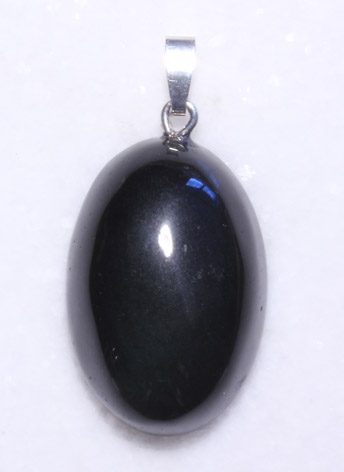 schwarzer Obsidian-Anhänger, Cabochon 