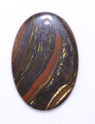 Tigereisen-Cabochon mit Bohrung