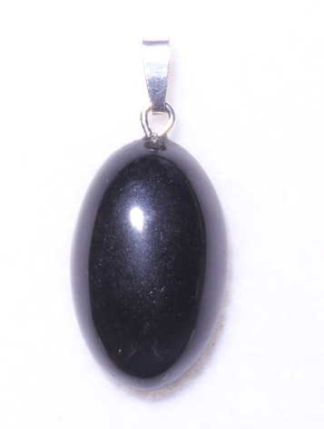 schwarzer Obsidian-Anhänger, Cabochon 