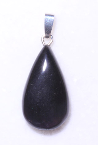 schwarzer Obsidian-Anhänger, Cabochon 