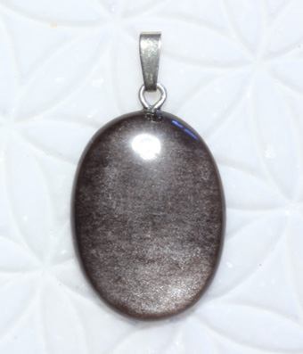 Silberobsidian-Anhänger, Cabochon