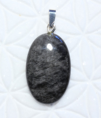 Silberobsidian-Anhänger, Cabochon