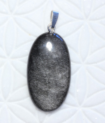 Silberobsidian-Anhänger, Cabochon