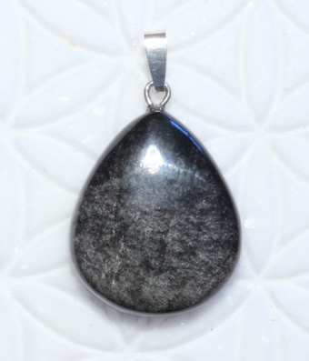 Silberobsidian-Anhänger, Cabochon
