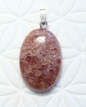 Aventurin-Anhänger, rot, Cabochon 