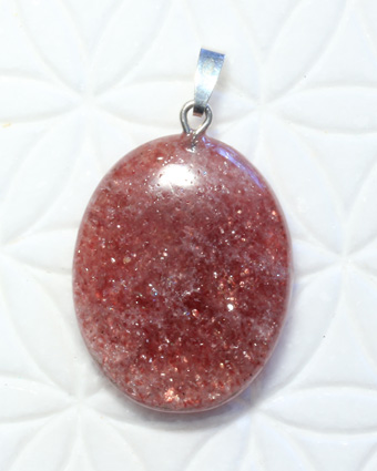 Aventurin-Anhänger, rot, Cabochon 