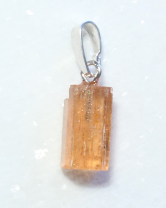 Goldtopas-Anhänger, Kristall mit Silberschlaufe